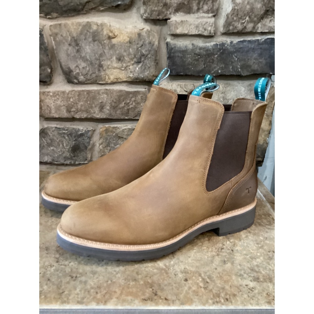 Tecovas The Rugged Chelsea Boots Light Tobacco WP Cowhide Mens 14 D New